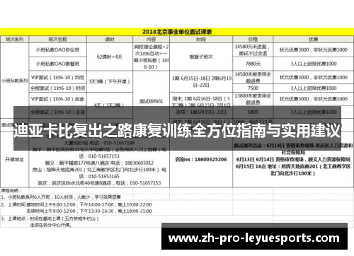 迪亚卡比复出之路康复训练全方位指南与实用建议
